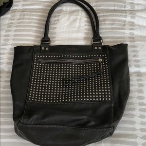 Black leather bag